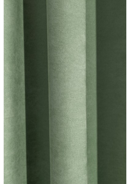 Kullanıma Hazır Su Yeşili Rengi Pilesiz Ekstraforlu Düz Dikim Fon Perde Tek Kanat 9195 fırsatları