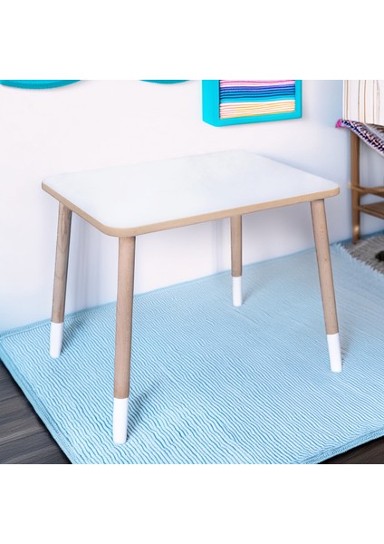 Ahşap Montessori Çocuk Aktivite Masası -Tek Masa