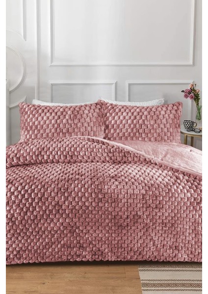 Winter Tale Tavşan Tüyü Çift Kişilik Yorgan Seti 220 x 240 cm Mürdüm