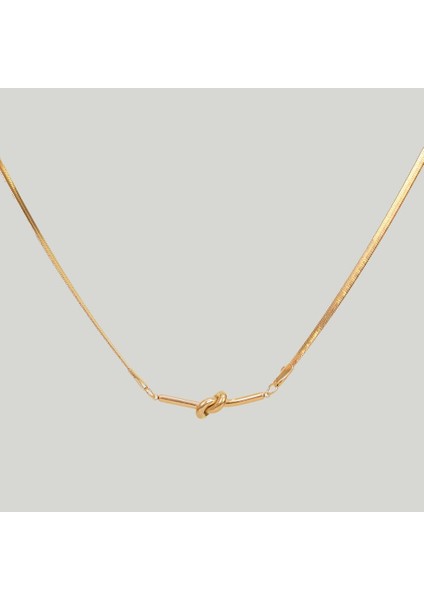 Çelik Kadın Kolye, Modern Şık, Gold Renk, NO:136