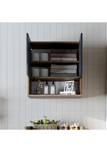 Çamaşır-Kurutma Makinesi Dolabı Kapaklı Üst Dolabı Banyo Dolabı 65 cm modelleri