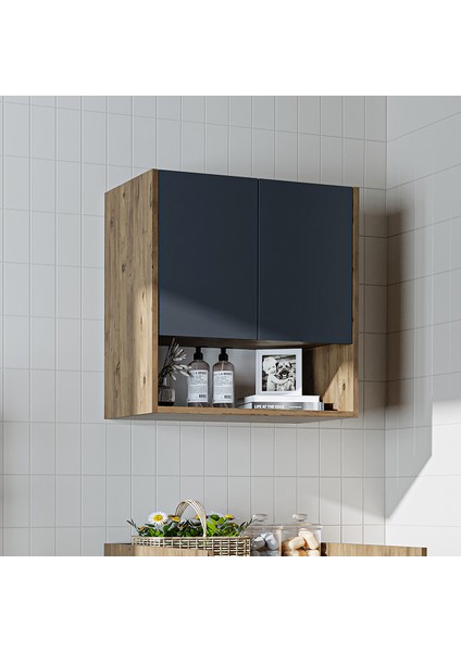 Çamaşır-Kurutma Makinesi Dolabı Kapaklı Üst Dolabı Banyo Dolabı 65 cm fırsatları