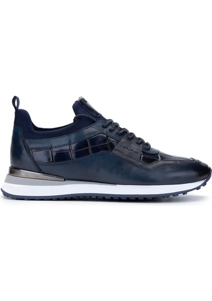 Erkek Lacivert Sneakers & Spor Ayakkabı 383 6106 Erk Ayk SK24-25 Lacı Kroko