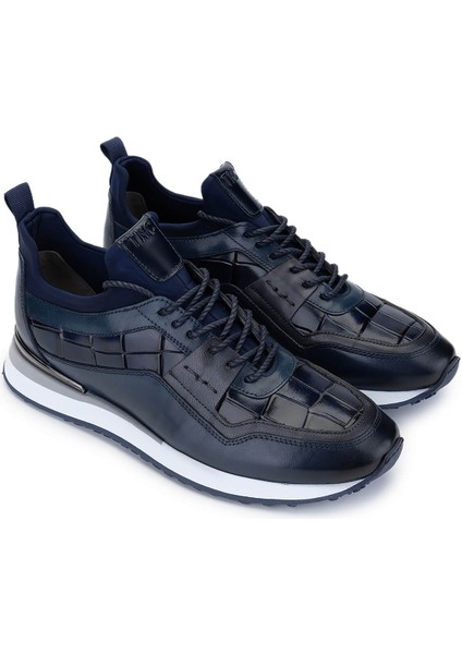 Erkek Lacivert Sneakers & Spor Ayakkabı 383 6106 Erk Ayk SK24-25 Lacı Kroko