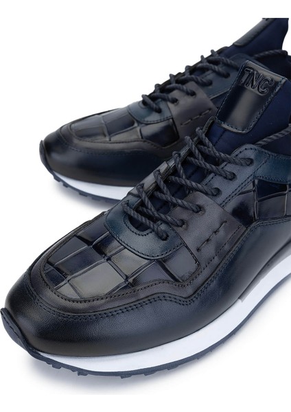 Erkek Lacivert Sneakers & Spor Ayakkabı 383 6106 Erk Ayk SK24-25 Lacı Kroko