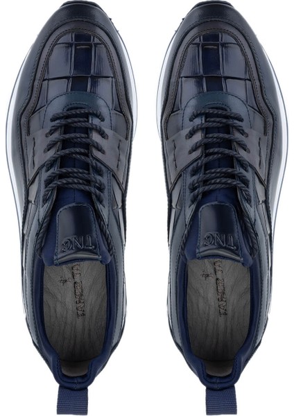 Erkek Lacivert Sneakers & Spor Ayakkabı 383 6106 Erk Ayk SK24-25 Lacı Kroko