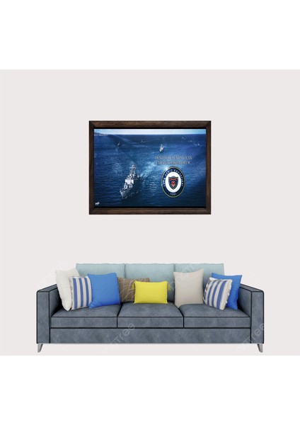 Türkçü, Türk Deniz Kuvvetleri, Mavi Vatan Çerçeveli Cam Duvar Tablosu 30 x 45 cm Sp1 fiyatları