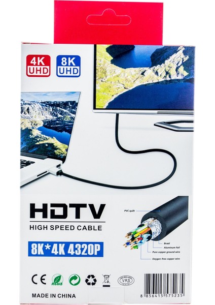 3m HDMI Kablosu | 4K@60Hz, 8k Destekli | Altın Kaplama Konektör | Dayanıklı Pvc Kaplama