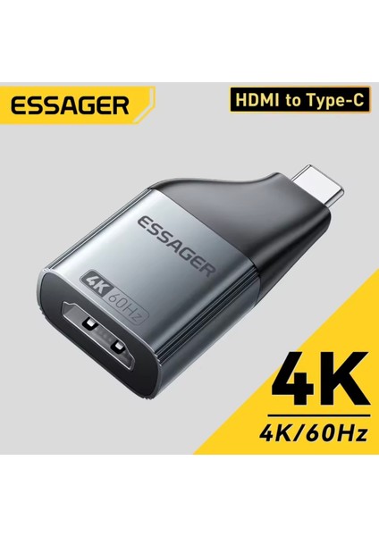 HDMI To Type-C Dönüştürücü Çevirici Adaptör 4K 60Hz Ce Lisanslı Metal Sağlam Orjinal