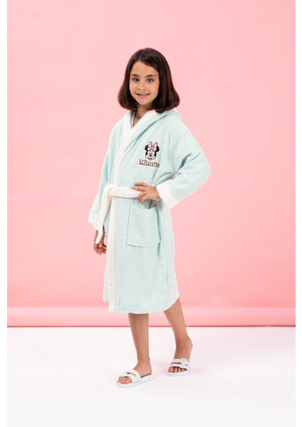 Minnie Mouse Heart Nakışlı Disney Lisanslı Kapüşonlu Çocuk Bornozu 9/10 Yaş fiyatları