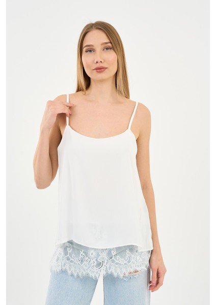 Ucu Dantelli Askılı Bluz (ARTNR5473)