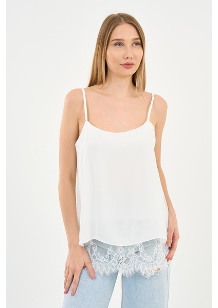 Ucu Dantelli Askılı Bluz (ARTNR5473)