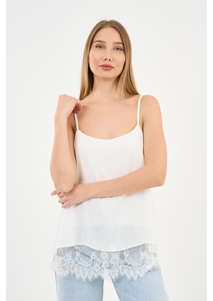 Ucu Dantelli Askılı Bluz (ARTNR5473)