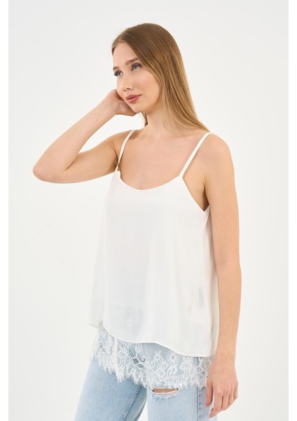 Ucu Dantelli Askılı Bluz (ARTNR5473)