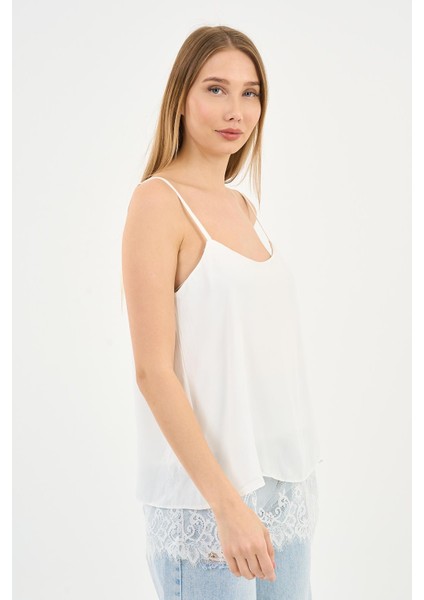 Ucu Dantelli Askılı Bluz (ARTNR5473)