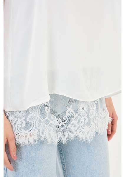 Ucu Dantelli Askılı Bluz (ARTNR5473)