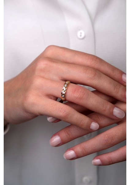 Güzide 14 Ayar Altın Taşlı Sarmaşık Yüzük fiyatları