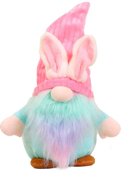35CM Paskalya Pembe Kulak Ekose Cüce Süsleri (Yurt Dışından)