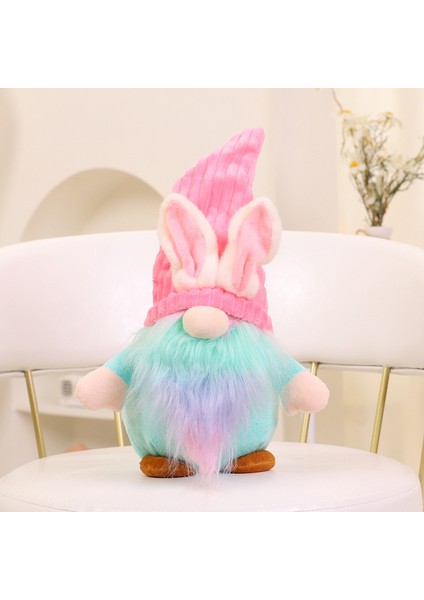 35CM Paskalya Pembe Kulak Ekose Cüce Süsleri (Yurt Dışından)