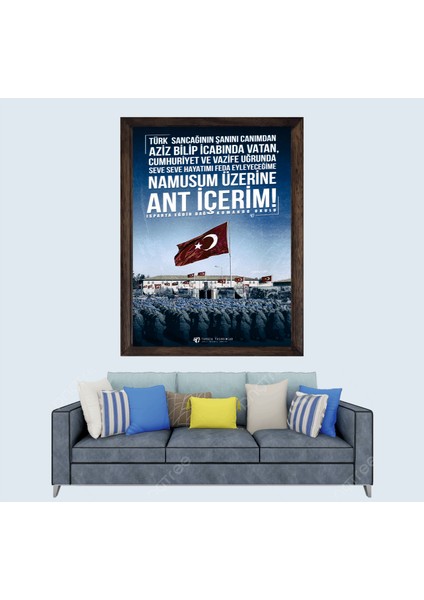 Türkçü, Komandolar, Çerçeveli Cam Duvar Tablosu 30 x 45 cm