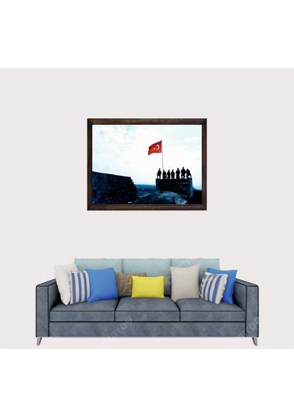 Türkçü, Türk Ordusu Çerçeveli Cam Duvar Tablosu 30 x 45 cm fiyatları