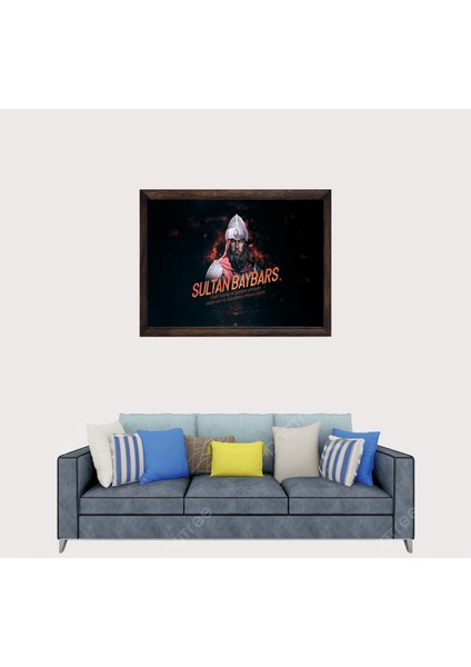 Türkçü, Türk Hakanı Sultan Baybars Han Çerçeveli Cam Duvar Tablosu 30 x 45 cm fiyatları
