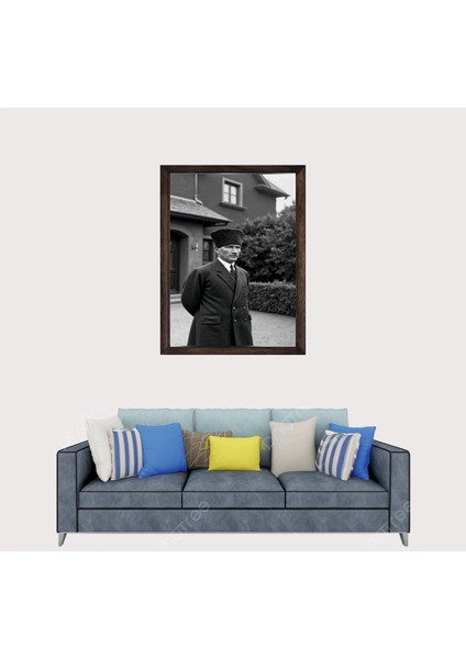 Türkçü, Mustafa Kemal Atatürk , Türk, Çerçeveli Cam Duvar Tablosu 20 x 30 cm Sp2