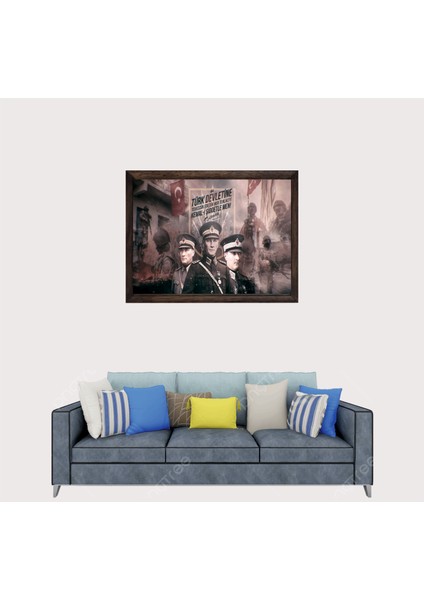 Türkçü, Mustafa Kemal Atatürk Sözleri , Türk, Çerçeveli Cam Duvar Tablosu 20 x 30 cm