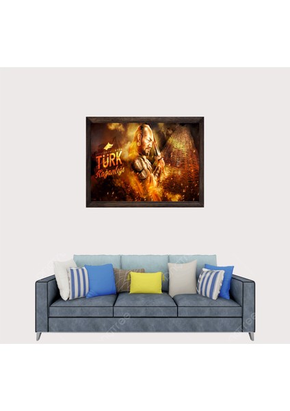 Türkçü, Göktürk Devleti Çerçeveli Cam Duvar Tablosu 20 x 30 cm fiyatları