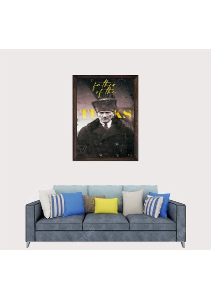Türkçü, Mustafa Kemal Atatürk , Türk, Çerçeveli Cam Duvar Tablosu 30 x 45 cm Sp8 fiyatları
