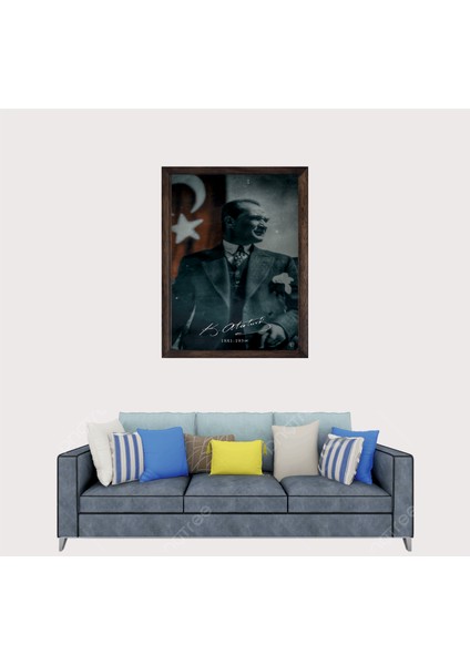 Türkçü, Mustafa Kemal Atatürk , Türk, Çerçeveli Cam Duvar Tablosu 30 x 45 cm SP14 fiyatları