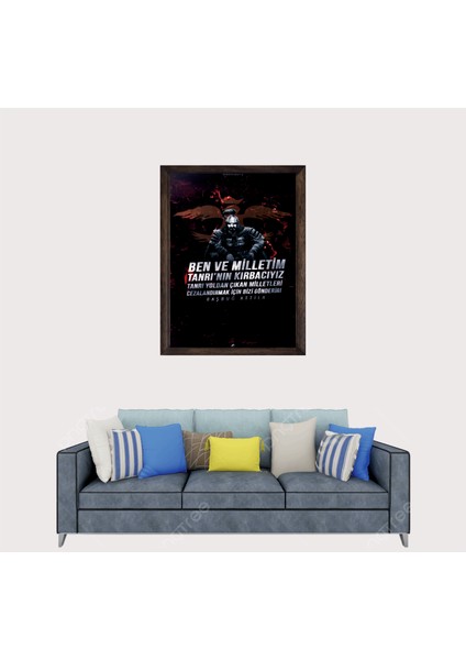 Türkçü, Başbuğ Atilla Han, Çerçeveli Cam Duvar Tablosu 30 x 45 cm fiyatları