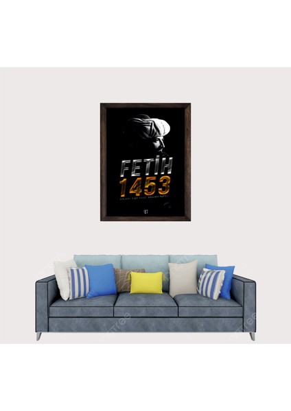 Osmanlı, Fatih Sultan Mehmet, Fetih 1453, Çerçeveli Cam Duvar Tablosu 30 x 45 cm