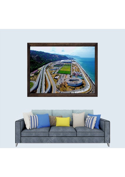 Trabzon, Trabzonspor Papara Park Stadyumu Çerçeveli Cam Duvar Tablosu 30 x 45 cm Sp2