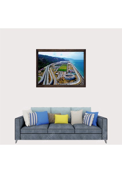 Trabzon, Trabzonspor Papara Park Stadyumu Çerçeveli Cam Duvar Tablosu 30 x 45 cm Sp2