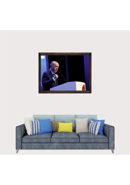Cumhurbaşkanımız Recep Tayyip Erdoğan, Çerçeveli Cam Duvar Tablosu 30 x 45 cm Sp6 fiyatları