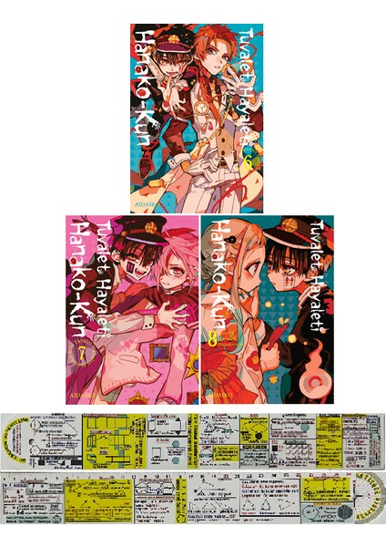 Manga Seti / Tuvalet Hayaleti Hanoko-Kun 6. 7. 8. Ciltler (Matematik Öğreten Cetvel) - AidaIro