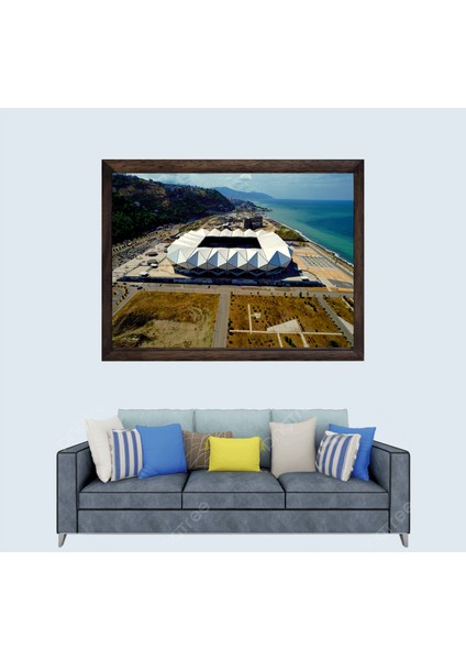 Trabzon, Trabzonspor Papara Park Stadyumu Çerçeveli Cam Duvar Tablosu 20 x 30 cm Sp1