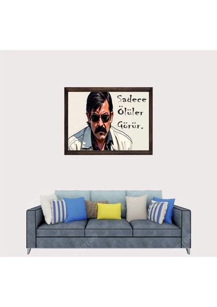 Kurtlar Vadisi Pala, Sadece Ölüler Görür Çerçeveli Cam Duvar Tablosu 20 x 30 cm