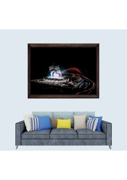 Trabzon, Trabzonspor Papara Park Stadyumu Çerçeveli Cam Duvar Tablosu 20 x 30 cm Sp4