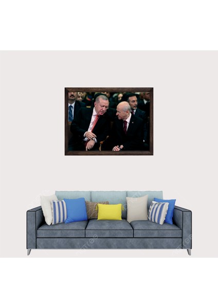 Cumhurbaşkanımız Recep Tayyip Erdoğan, Devlet Bahçeli Cam Duvar Tablosu 20 x 30 cm fiyatları