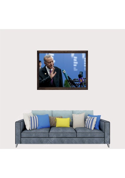 Cumhurbaşkanımız Recep Tayyip Erdoğan, Çerçeveli Cam Duvar Tablosu 30 x 45 cm Sp7 fiyatları