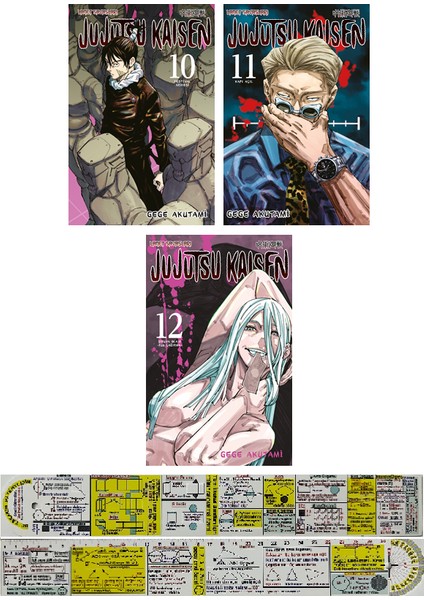 Manga Seti / Jujutsu Kaisen 10. 11. 12. Ciltler (Matematik Öğreten Cetvel) - Gege Akutami