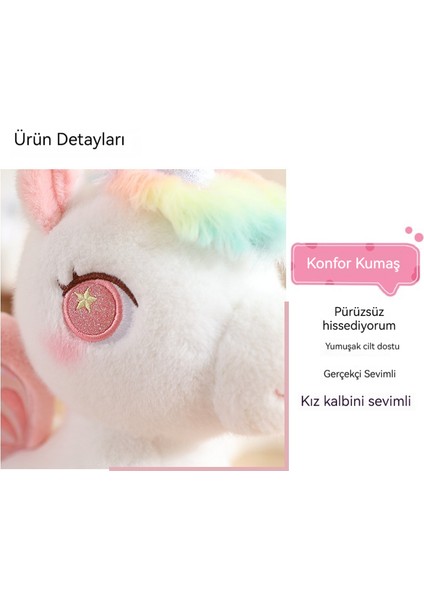 25CM Renkli Pegasus Unicorn Oyuncak Doll Çocuk Peluş Oyuncak (Yurt Dışından)