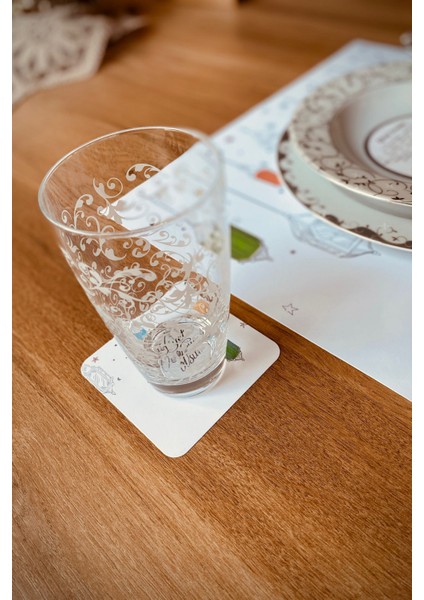 12 Adet Sarı Ramazan Sofra Süsü Iftar Sofrası Iftar Duası Bardak Altlığı Çatal Bıçak Süsleri modelleri