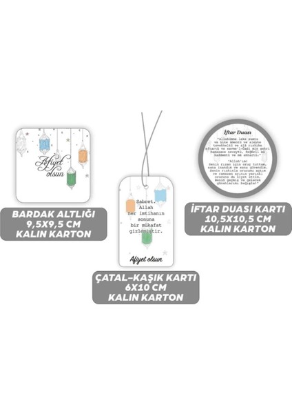 12 Adet Sarı Ramazan Sofra Süsü Iftar Sofrası Iftar Duası Bardak Altlığı Çatal Bıçak Süsleri fırsatları
