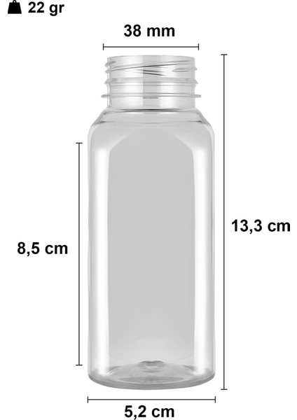 250 ml Smoothie Detoks Şişesi 250 cc Şeffaf Plastik Şişe Detox Köşeli Dondurucuya Uygun 6 Adet indirimleri