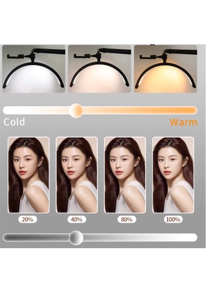 HD-M3X Ay Lamba LED Video Işığı Yarım Ay Şekilli Kumandalı Dolgu Işık Kalıcı Makyaj Tatto Çekim Işığı fırsatları
