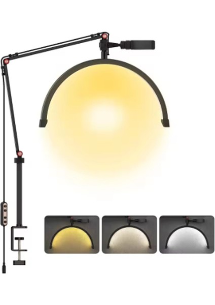 HD-M3X Ay Lamba LED Video Işığı Yarım Ay Şekilli Kumandalı Dolgu Işık Kalıcı Makyaj Tatto Çekim Işığı