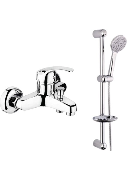 Adnoss Şenpres Duru Banyo Bataryası + Yağız Duş Başlığı